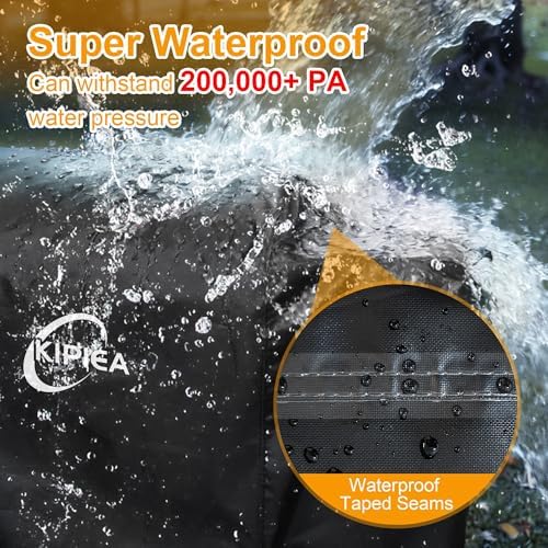 Kipiea 600D Heavy Duty Grill Cover for Traeger Ironwood 650, Waterproof Wood Pellet Smoker Cover with Windproof Buckles, Pellet BBQ Grill Covers for Outside Anti-UV, No Tear, No Fading - Image 4