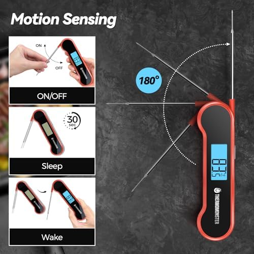 0.5 Sec Instant Read Meat Thermometer Digital for Cooking, Red - Image 6