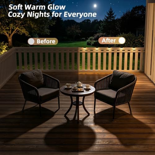 VOLISUN 24 Pack Solar Deck Lights Outdoor, Warm White LED Solar Step Lights for Outside, Waterproof Fence Light for Patio, Deck, Stairs, Yard, Pool and Porch (Black) - Image 5