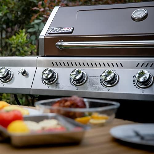 Royal Gourmet GA6402C 6-Burner Propane Gas Grill with Side Burner, Coffee - Image 2