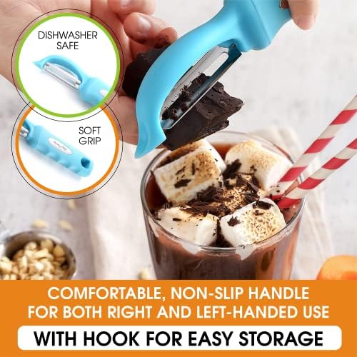 Spring Chef Swivel Potato Peeler for Kitchen w/Soft Grip Handle, Aqua Sky - Image 3