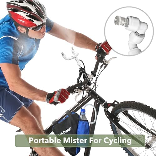 HAOWIN Portable Misting System with Rechargeable Water Pump, Foldable Bucket & Triangle Bag, DIY Mobile Misters for Outside Patio, Tent, Canopy, Golf Cart, Boat, Bike, Motorcycle, Camping, Hiking - Image 4