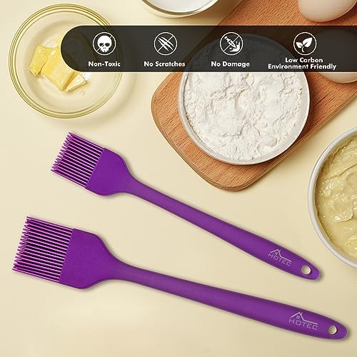 HOTEC 600°F Heat Resistant Silicone Basting &Pastry Brushes, Purple 2 - Image 7