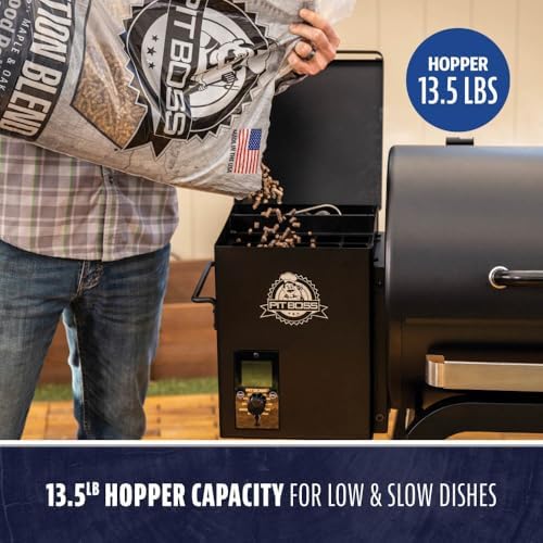 Pit Boss 700 Carbon Series Wood Pellet Grill & Smoker with LCD Digital Controller, 718-Sq. in. Cooking Space, 180°F to 500°F Temperature Range, Meat Probe, 13.5 lb. Pellet Hopper, Black - Image 5