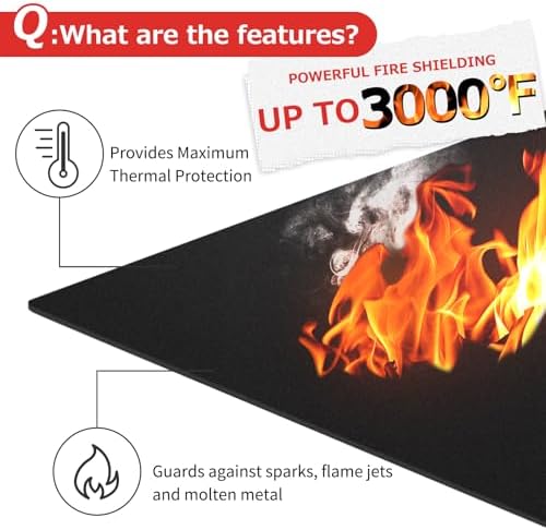 Welding Blanket Fireproof 4x6 Feet – Matace Carbon Felt Soldering Mat & Pad, 5mm Flame Retardant Fabric, Heat Shield for Brazing, Automotive Repair, Grill & Smoker, HVAC Plumbing, Black - Image 2