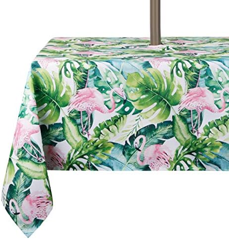 EHouseHome Outdoor Indoor 60inch SquareTablecloth with Umbrella Hole and Zipper, Waterproof Zippered Patio Table Cloths, Spring/Summer Table Covers for Backyard Circular Table/BBQs/Picnic - Image 3