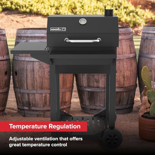 Nexgrill 22" Barrel Charcoal Grill, Side Shelf with Adjustable Chimney - Image 6