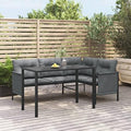 Modern Garden Dining Table Anthracite Steel 43.3 x 21.3 x 27.6 Inches Outdoor Metal Frame Powder-Coated Finish Weather-Resistant Patio Furniture by Unknown