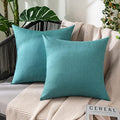 MIULEE Decorative Outdoor Pillow Covers Euro Waterproof 24x24 Turquoise by MIULEE