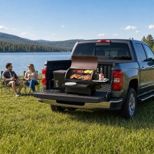 KingChii Electric Detachable Split Wood Pellet Grill Smoker, 485.5 SQ.IN Multi-Layer Surface, PID 180-425°F Temp Control, Foldable Wheeled Portable Design, 8-in-1 BBQ Grill for RV Camping Tailgating - Image 5