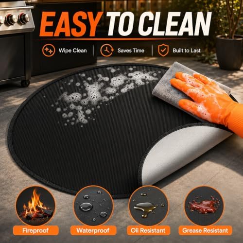 24'' Fire Pit Pad, 4-Layer Fireproof Mat, Deck Protector, Fire Pit Accessories, Burn Barrel, Under Grill Mat, BBQ Mat, Patio Shield, Fire Retardant Base Pad for Outdoors - Image 4