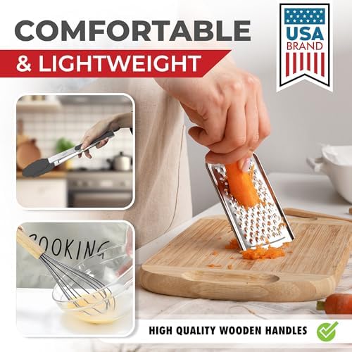 Kaluns 50 PCS Silicone Kitchen Utensils Set Complete Kitchen Set - 800°F Heat Resistant Non-Stick Premium Silicone Cooking Utensils W Wooden Handles - Can Opener, Masher, Turner, Silicone Spatula Set - Image 6