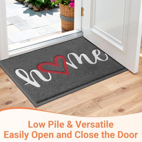 StepLively Door Mat Indoor Outdoor Welcome Mat for Entrance, 30x17.5in Grey - Image 6