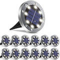 OULONGER 4.6inch Solar Ground Lights, Garden Solar Outdoor Waterproof Pathway Bright In-Ground Landscape Lights for Patio, Lawn, Yard, Driveway, Step and Walkway(White Light 12Packs) by OULONGER