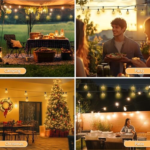 SANBEN Outdoor String Lights-100ft 50+2 G40 Bulbs Patio Lights with Remote - Image 6