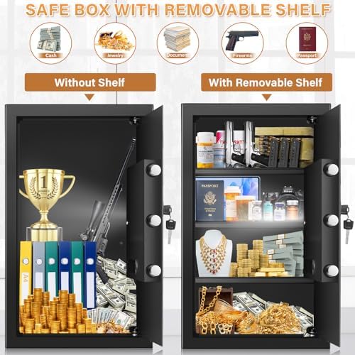[5.0 Cub] Large Safe Box with Fireproof Bag for Home Use, 23.6" Tall Safe - Image 5