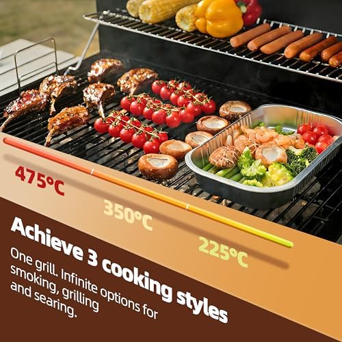 Small Charcoal Grills Outdoor 19 In. BBQ Smoker Foldable Side Table - Image 4