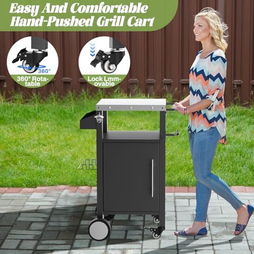 Outdoor Grill Cart with Patio Furniture, Outdoor Grill Table with Storage - Image 4