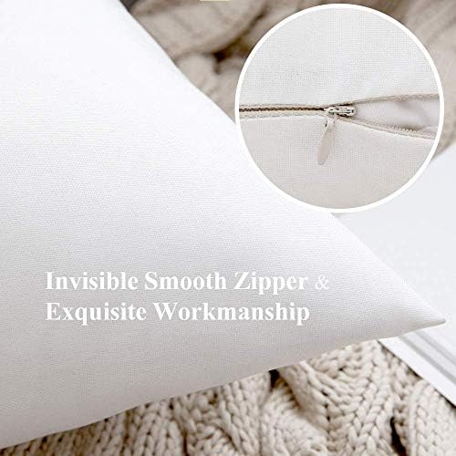 MIULEE Decorative Outdoor Pillow Covers Euro Waterproof 24x24 White - Image 2