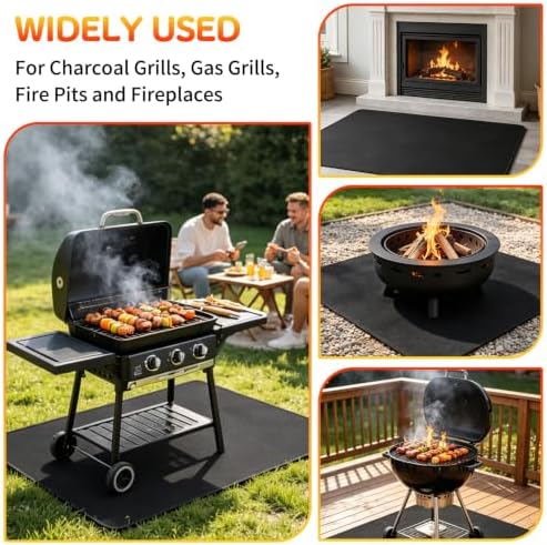 kaidun 48 x 30 Inch Under Grill Mats for Outdoor Grill, Fireproof BBQ Mat - Image 6