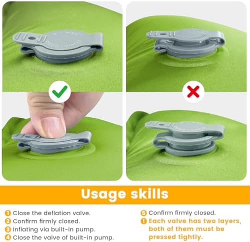 4in Ultralight Camping Sleeping Pad with Pillow and Foot Pump - Image 4