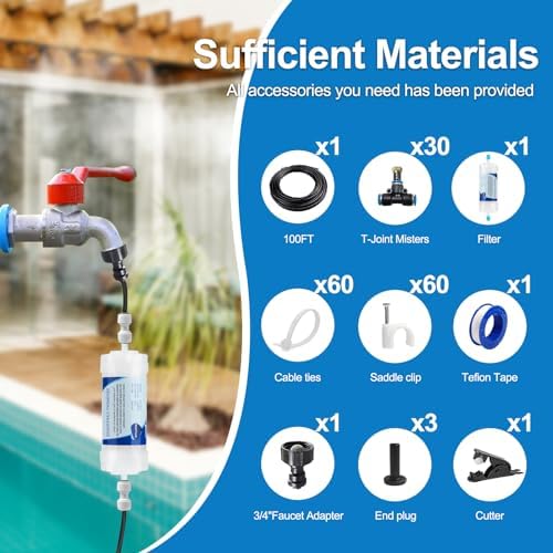 Misters for Outside Patio, Outdoor Water Misting System,100FT|30M. - Image 3