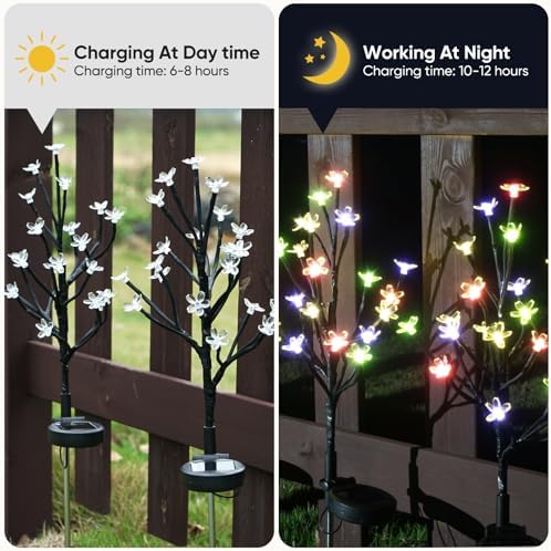 8 Pack Solar Lights Outdoor Waterproof, Garden Lights Solar Flowers - Image 4