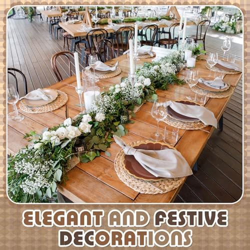 48 Pcs Brown Paper Plates 9 Inch Scalloped - Image 5