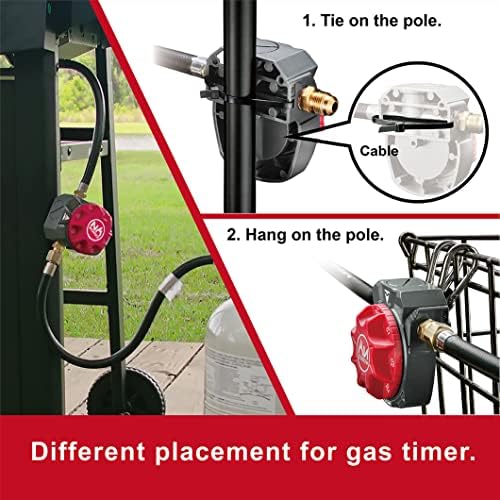 NO WORRIEZ Safety Auto Shut-Off Gas Timer for Propane & Natural Gas | Outdoor Grill, Fire Pit, Pizza Oven | – 100,000 BTU w/ 3/8" Flared Assembly Connector & Hose, Patent Pending - Image 5