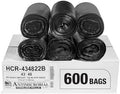 Aluf Plastics 56 Gallon 22 Micron (eq) Black Trash Bags 43" x 48" 600 Count by AlufPlastics