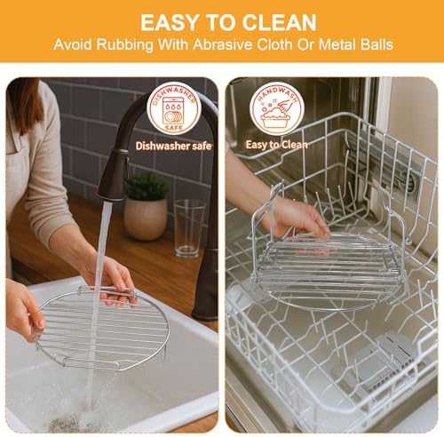 Air Fryer Wire Rack for Ninja Foodi FD401 12 IN 1 OS401 10 IN 1 8 Quart Pressure Cooker, Stainless Steel Air Fryer Replacement Parts Baking Rack Accessories, Dishwasher Safe - Image 5