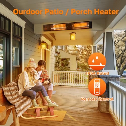 ThermoMate Infrared Electric Patio Heater, 3000W Carbon Fiber Heating for Outdoor/Indoor, Porch, Deck, Garage with Remote 24 Hours Timer, Hard Wired 240V - Image 5