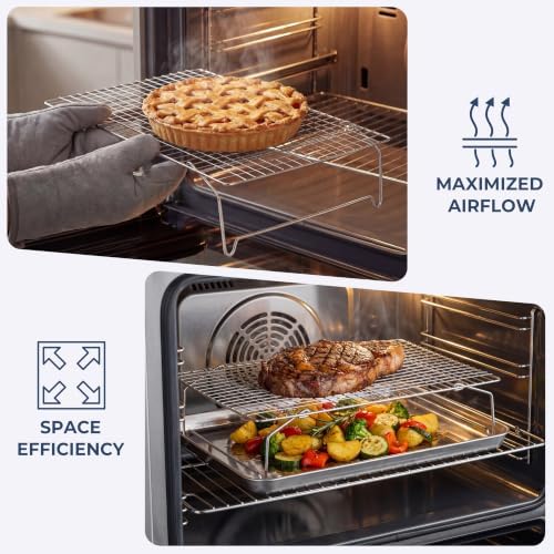 E-far Cooling Rack 15”x10”, 4-Tier Collapsible for Cooking and Baking - Image 4