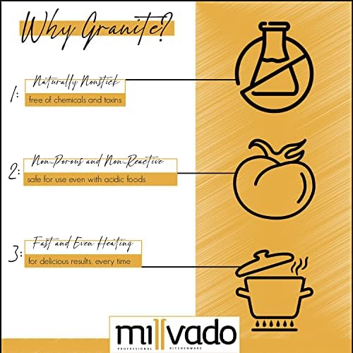 Millvado Granite 1 Quart Saucepan, Naturally Nonstick Sauce Pots, Speckled Enamel Cookware, Small Sauce Pan for Cooking and Boiling, Granite Cooking Pot for Stovetop, Campfire, Outdoor Stove - Image 6
