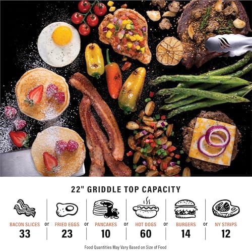 Blackstone 22-Inch Electric Griddle - 1600W Non Stick Ceramic Titanium Coated Stainless Steel Tabletop Griddle with EZ-Touch Control Dial, LCD Display, Patented Rotate & Remove Glass Hood - 8001 - Image 6