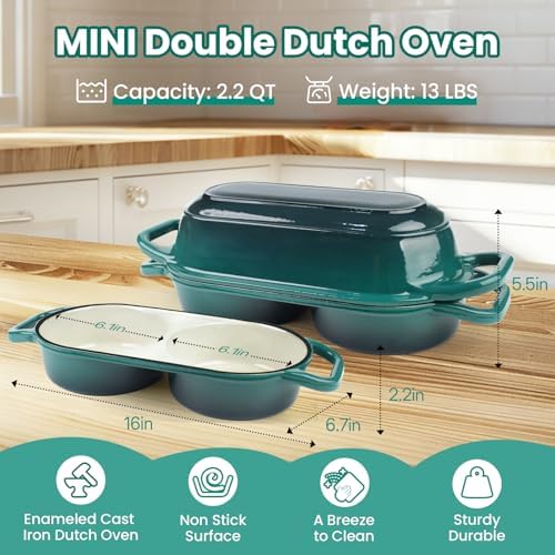 YONILL Mini Double Dutch Oven with Lid for Sourdough Bread Baking - Image 3
