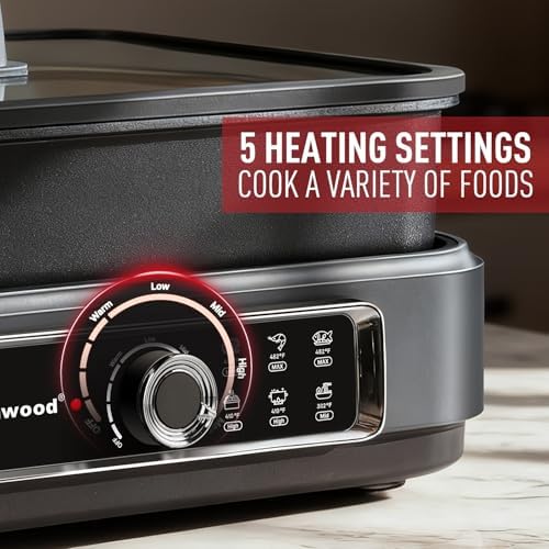 Indoor Grill, Techwood Electric Indoor Grill Griddle 7.5-Quart 1500W Versatile Multi-Cooker with 5-Level Heat Settings, Come with Removable Non-stick Grill Pan& Cooking Pot, Dishwasher Safe - Image 3