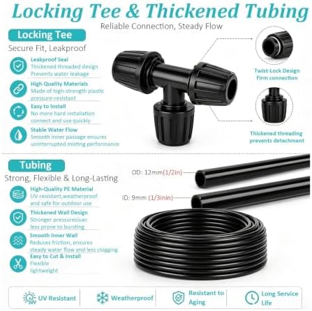 Outdoor Garden Misting Cooling System with Bendable Brass Nozzles - Image 6