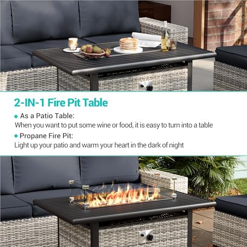 Outdoor Patio Furniture Set PE Wicker Rattan Outdoor Sectional Sofa - Image 5