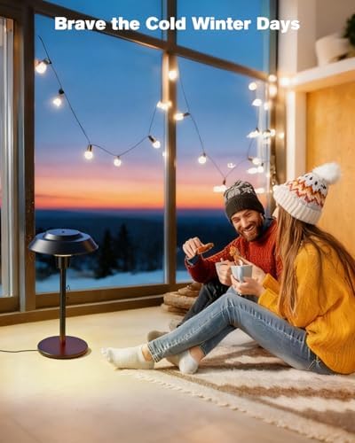 Electric Patio Heater, 1500W Portable Tabletop Infrared Heater with 3 Power Levels, IP55 Waterproof Outdoor Heater for Garden, Balcony, Backyard (black, tabletop-pull string) - Image 4