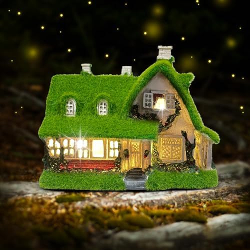 Solar Garden Outdoor Statue Light - Fairy House Lawn Decoration for Patio, Balcony, and Yard - Unique Gift for Any Occasion by Darkdec