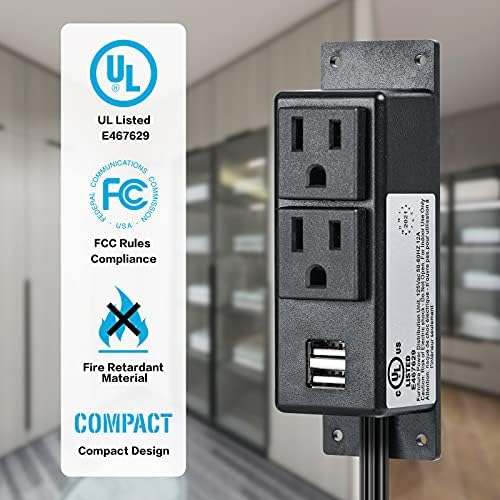 Gun Safe Power Outlet Kit, Briidea Gun Safe Accessory Electrical Outlet with USB for Interior Dehumidifiers and Lights - Image 2