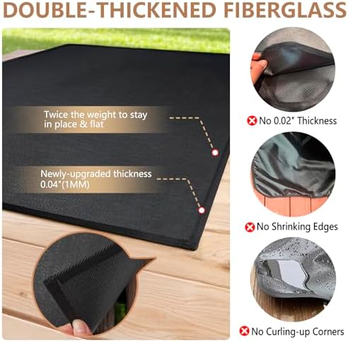 48x30 inch Under Grill Mats for Outdoor Grill, Double-Thickened Fireproof Patio Deck Protector Mat, Oil-Proof Waterproof BBQ Mat for Under Grill, Fireplace/Fire Pit Mat Grill Floor Pads - Image 4