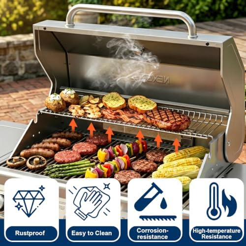 LS'BABQ Replacement Warming Rack for Nexgrill Home Depot 720-0882A 720-0882, Stainless Steel Upper Grill Warming Rack for Nexgrill Evolution 5-Burner Gas Grill Parts, 28.6" x 7.2" - Image 5