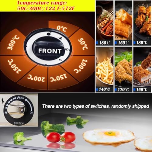INTBUYING 2 Burner Gas Grill Griddle Commercial Flat Grill Non-Stick Outdoor Griddle 2800Pa Adjustable Temperature 50-300℃ with Low Pressure Valve - Image 3