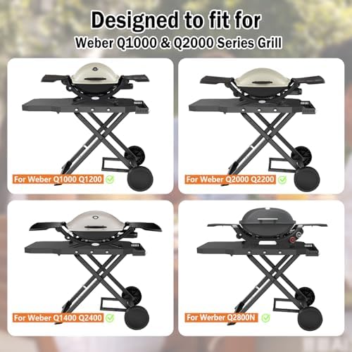 Grill Cart for Weber Q1200 Q1000 Q2200 Q2400, Portable Grill Stand - Image 4