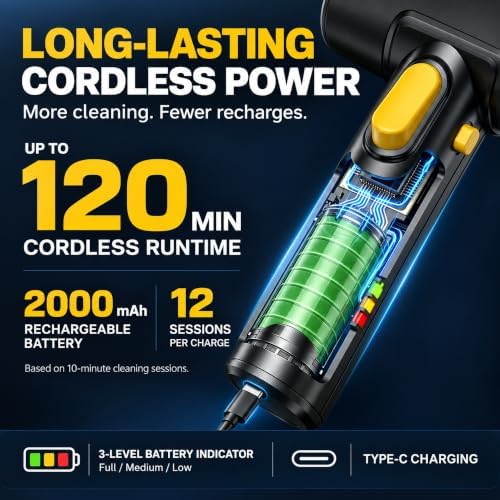 Electric Grill Brush for Outdoor, 40W Upgraded Motor Cordless BBQ Cleaner - Image 6