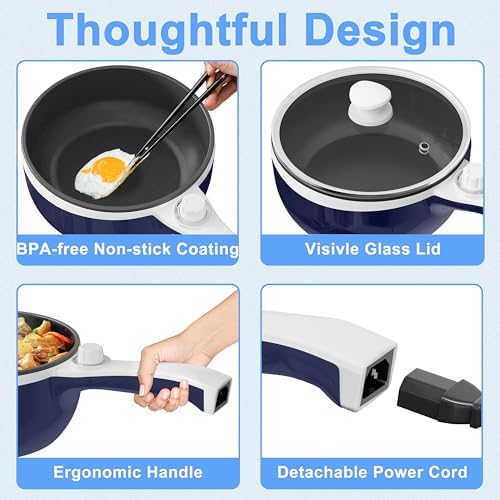 Dezin Electric Pot, 1.5L Non-Stick Portable Hot Pot Electric Upgraded, 700W - Image 7