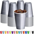 DecorRack Gray Plastic Cups, 12 oz Disposable Cups, Reusable Party Supplies (40 Count) by DecorRack