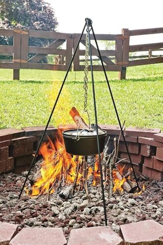 Cuisiland 48" Heavy Duty Camping Tripod Campfire Cooking Dutch Oven Tripod Adjustable Grill Tripod for Outdoor Campfire Cooking Camping, Picnic - Image 7